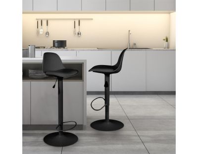 Tabouret de bar assise rembourrée Isak (Noir)