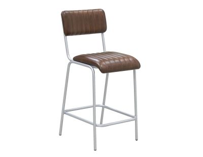 Tabouret de bar en cuir et métal (Hauteur Siège 65 cm)