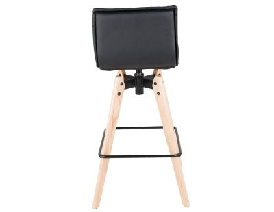 Tabouret de bar design avec pieds en chêne (Noir)