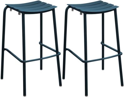Tabouret de bar de jardin Perfect (Lot de 2) (Bleu)