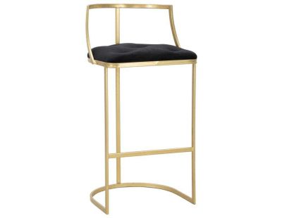 Tabouret de bar en métal assise capitonnée Istanbul 45 x 90 cm