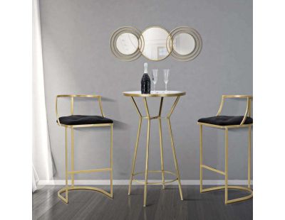 Tabouret de bar en métal assise capitonnée Istanbul 45 x 90 cm