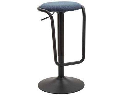 Tabouret de bar en métal hauteur réglable Destiny (Noir et bleu)