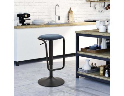 Tabouret de bar en métal hauteur réglable Destiny (Noir et bleu)