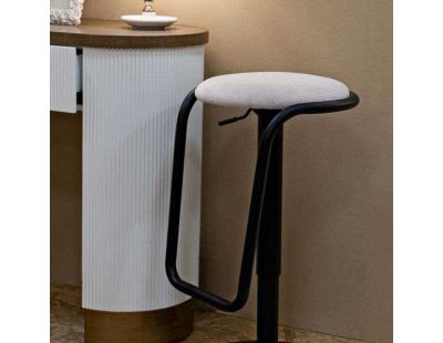 Tabouret de bar en métal hauteur réglable Destiny (Noir et blanc)
