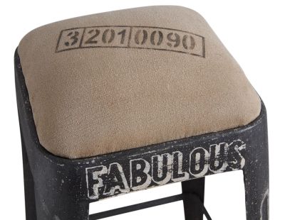 Tabouret de bar en métal noir vieilli