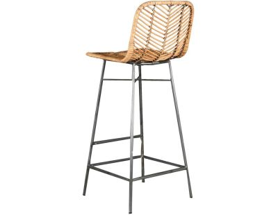 Tabouret de bar en métal et rotin
