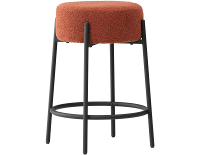 Tabouret de bar en métal et tissu bouclette Tucson