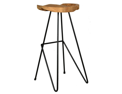 Tabouret de bar en teck et métal Elanga