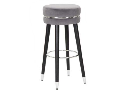Tabouret de bar en tissu Paris 35 x 74 cm (Gris)