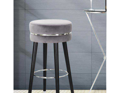 Tabouret de bar en tissu Paris 35 x 74 cm (Gris)