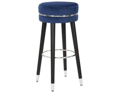 Tabouret de bar en tissu Paris 35 x 74 cm (Bleu)