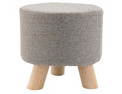 Tabouret bas en coton et bois