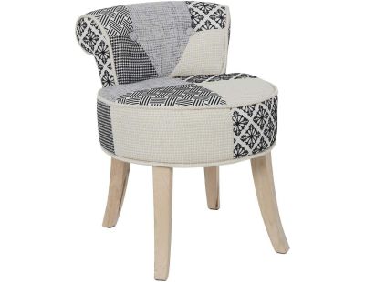 Tabouret bas patchwork Eleonor (Gris)