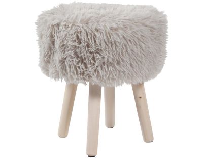 Tabouret bas en polyester pieds en pin Moogli