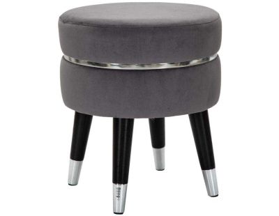 Tabouret bas en tissu Paris 35 x 40.5 cm (Gris et argent)