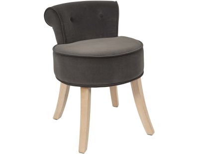 Tabouret bas en velours Eleonor (Gris anthracite)