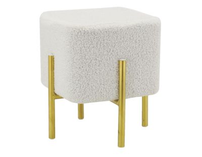 Tabouret carré pied doré Gatsby (Bouclette)