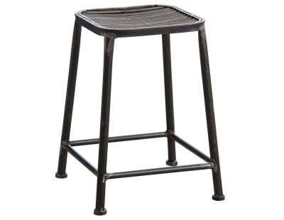 Tabouret carré en métal gris (Gris)