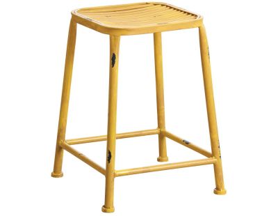 Tabouret carré en métal (Jaune)