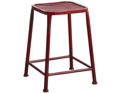 Tabouret carré en métal (Rouge)