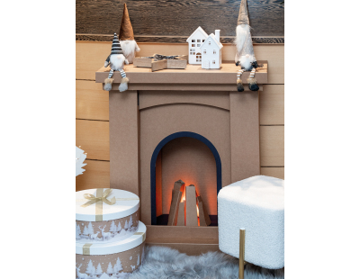 Tabouret carré pied doré Gatsby (Bouclette)