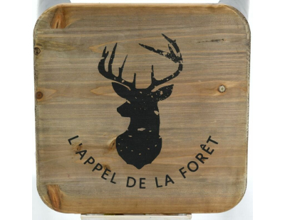 Tabouret en métal et bois L'appel de la forêt
