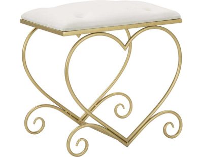 Tabouret en métal doré Heart 50 x 37.5 x 51.5 cm