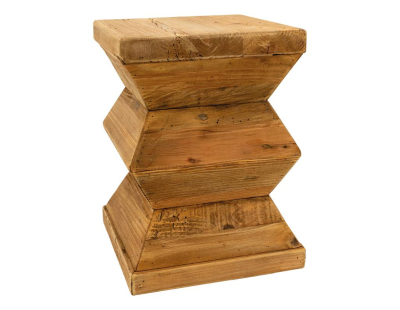 Bout de canapé totem en pin recyclé - REWOOD