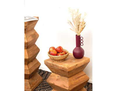 Bout de canapé totem en pin recyclé - REWOOD