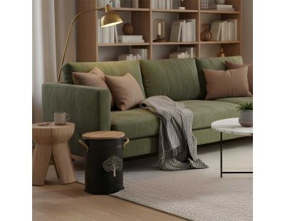 Tabouret et seau à pellets (Métal laqué Arbre de vie)