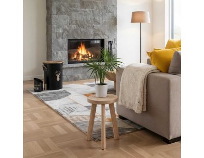Tabouret et seau à pellets avec pelle Au coin du feu (Métal laqué Cerf)