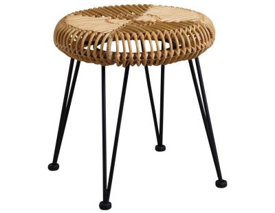 Tabouret soleil en rotin naturel