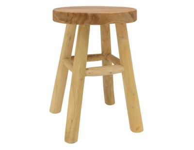 Tabouret rond en teck massif - Arden (Naturel)