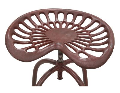 Tabouret tracteur pivotant et réglable en hauteur (Rouge antique)
