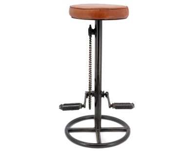 Tabouret vélo vintage en cuir de chèvre