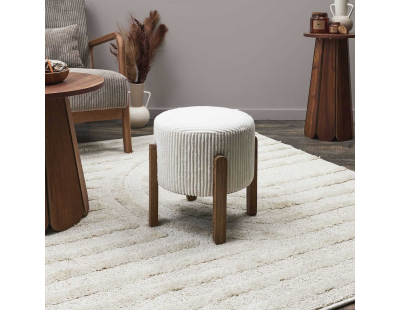 Tabouret en velours côtelé Scott (Beige)