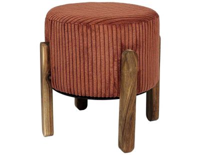 Tabouret en velours côtelé Scott (Terracotta)
