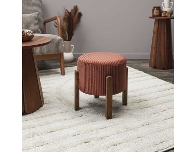 Tabouret en velours côtelé Scott (Terracotta)