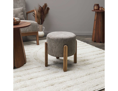 Tabouret en velours côtelé Scott (Taupe)