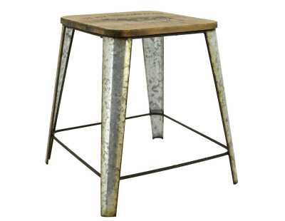 Tabouret en zinc et bois Un air de campagne