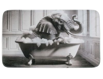 Tapis de bain en polyester Animal 45 x 75 cm (Eléphant)