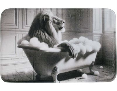 Tapis de bain en polyester Animal 45 x 75 cm (Lion)
