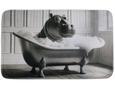 Tapis de bain en polyester Animal 45 x 75 cm (Hippo)