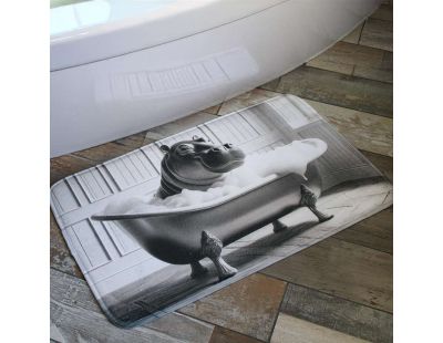 Tapis de bain en polyester Animal 45 x 75 cm (Hippo)