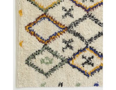 Tapis berbère en laine et coton tuftés multicolores (Losanges)