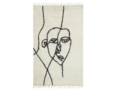 Tapis en coton Visage abstrait (150 x 90 cm)