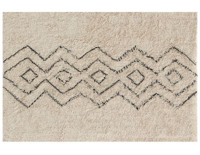 Tapis en coton naturel et noir 60 x 90 cm (Graphique)