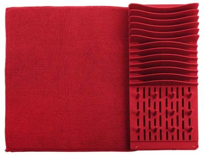 Tapis égouttoir à vaisselle en polypropylène (Rouge)