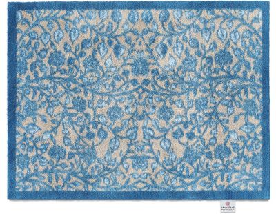 Tapis d'entrée en matière recyclée 65 x 85 cm (Feuilles bleues)